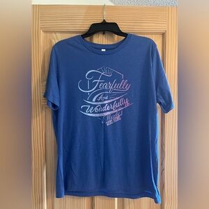 Women’s Blue Fearfully‎ and Wonderfully Made T Shirt